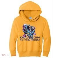 Dogecoin Crypto Currency Doge Dinosaur Kids Hoodie thumb 0