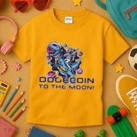 Dogecoin Crypto Currency Doge Dinosaur Kids T-Shirt thumb 3