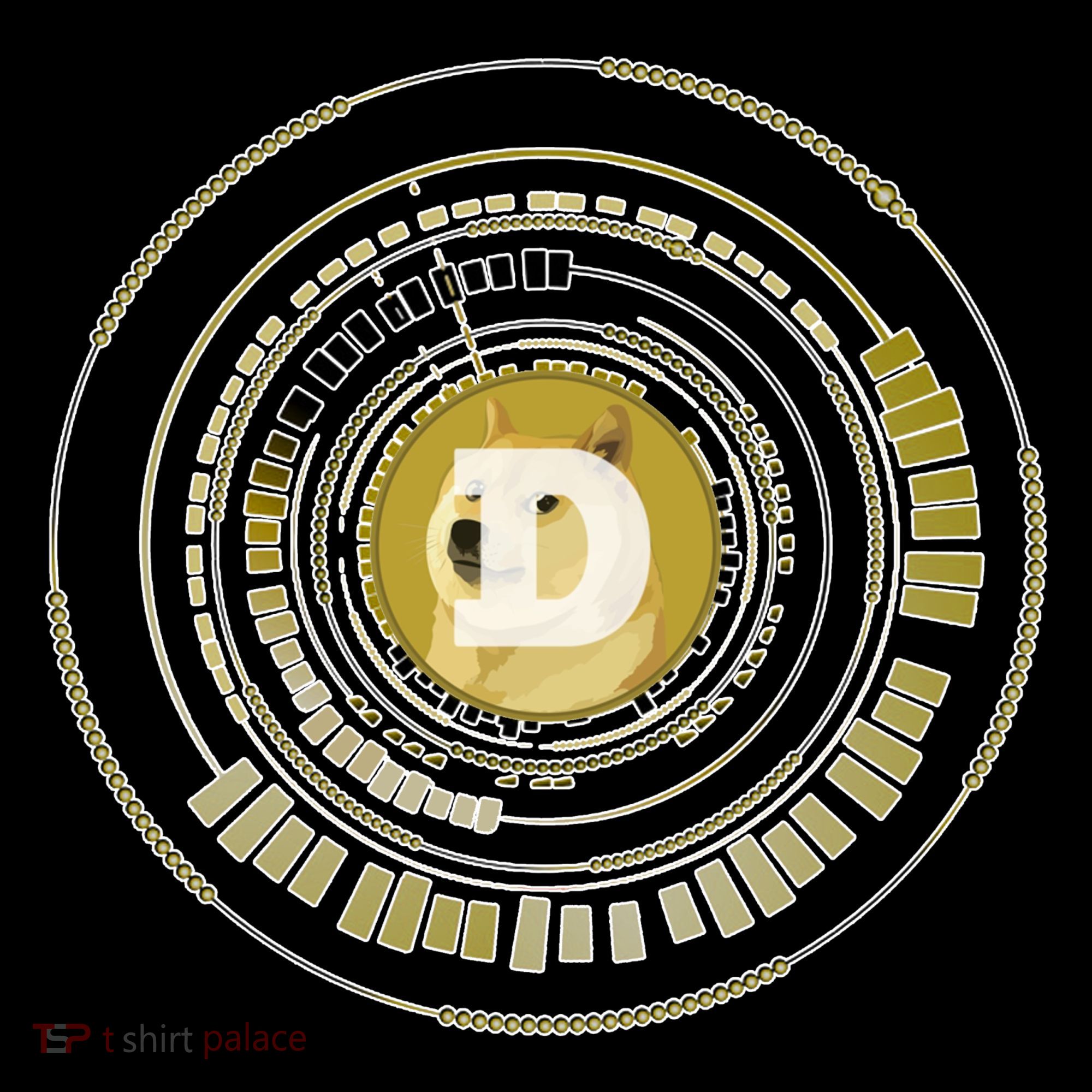 Dogecoin Cryptocurrency Crypto Gold Logo Doggie Tank