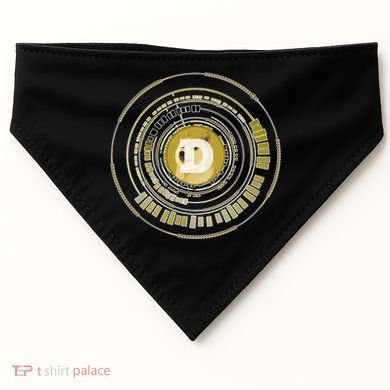 Dogecoin Cryptocurrency Crypto Gold Logo USA-Made Doggie Bandana