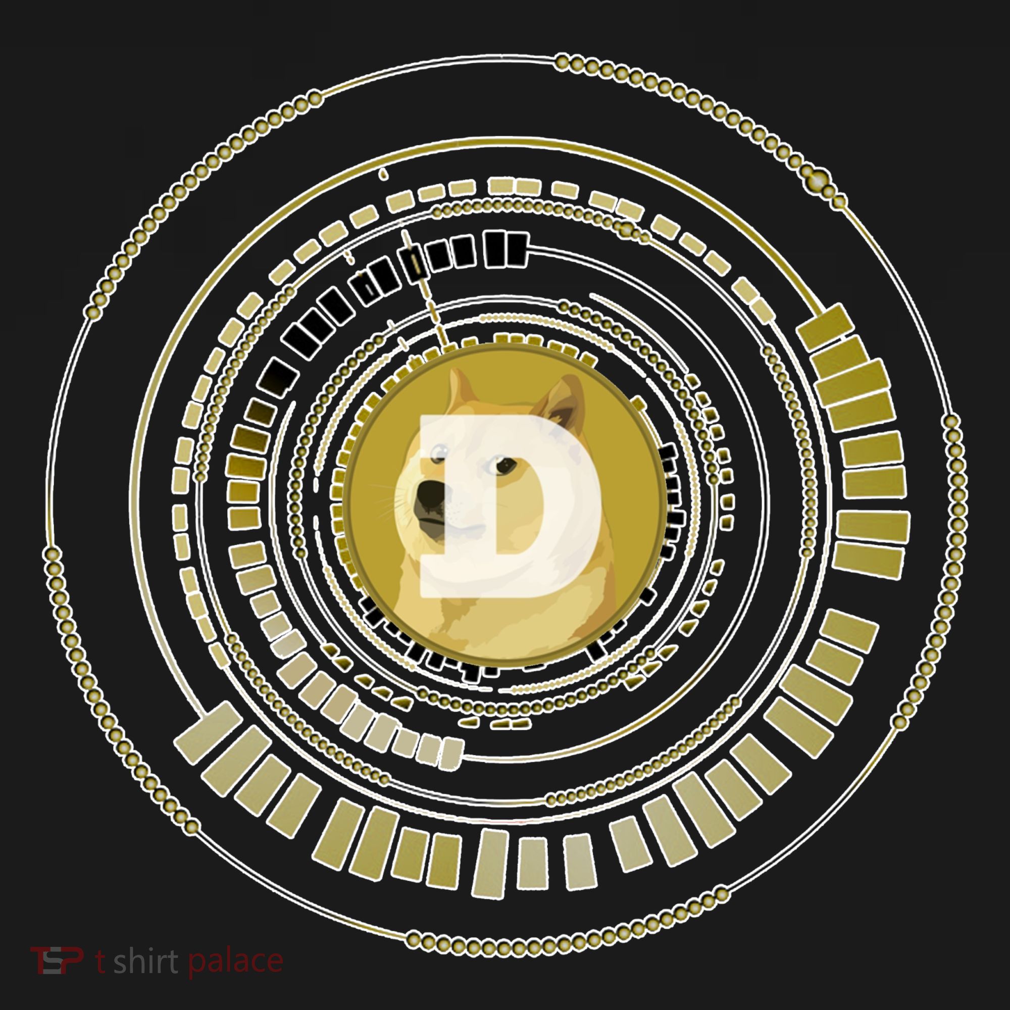 Dogecoin Cryptocurrency Crypto Gold Logo USA-Made Doggie Bandana
