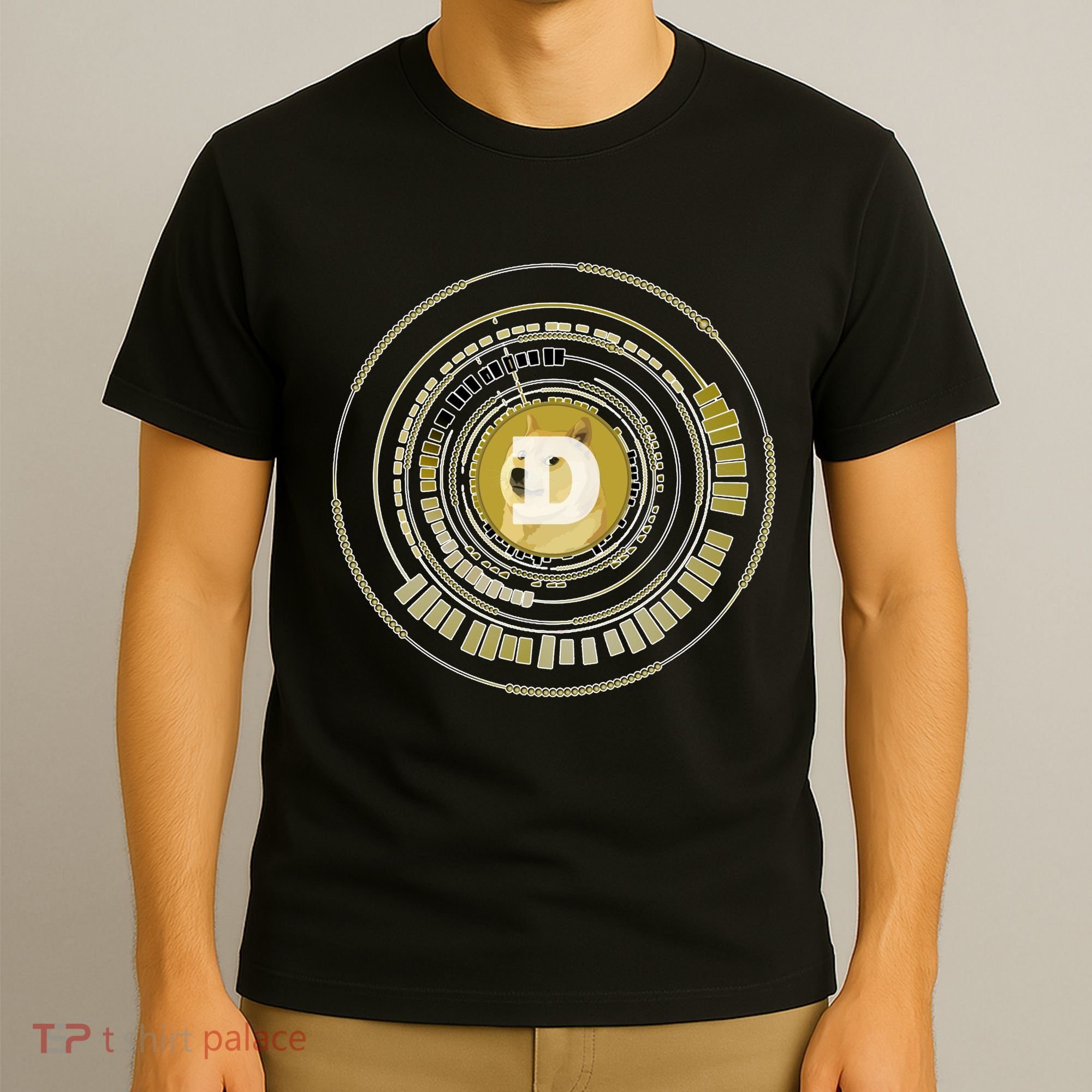 Dogecoin Cryptocurrency Crypto Gold Logo T-Shirt