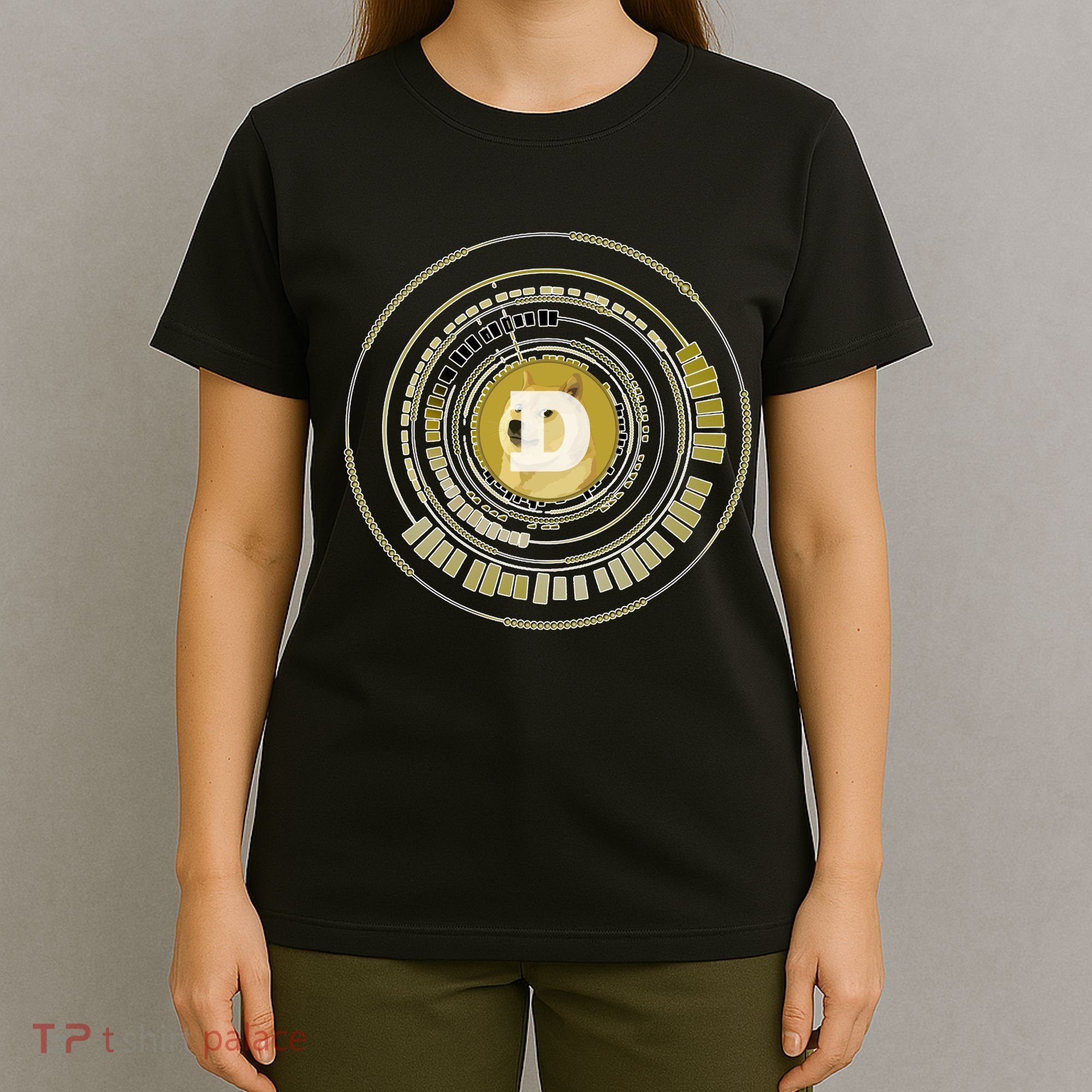 Dogecoin Cryptocurrency Crypto Gold Logo T-Shirt