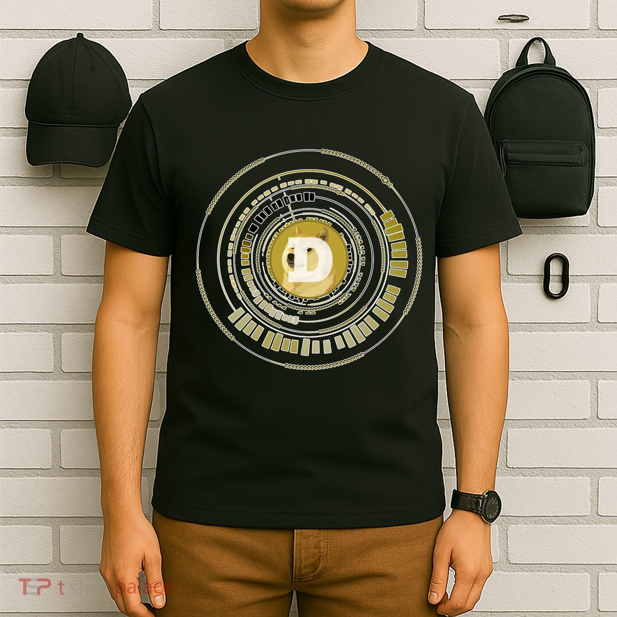 Dogecoin Cryptocurrency Crypto Gold Logo T-Shirt