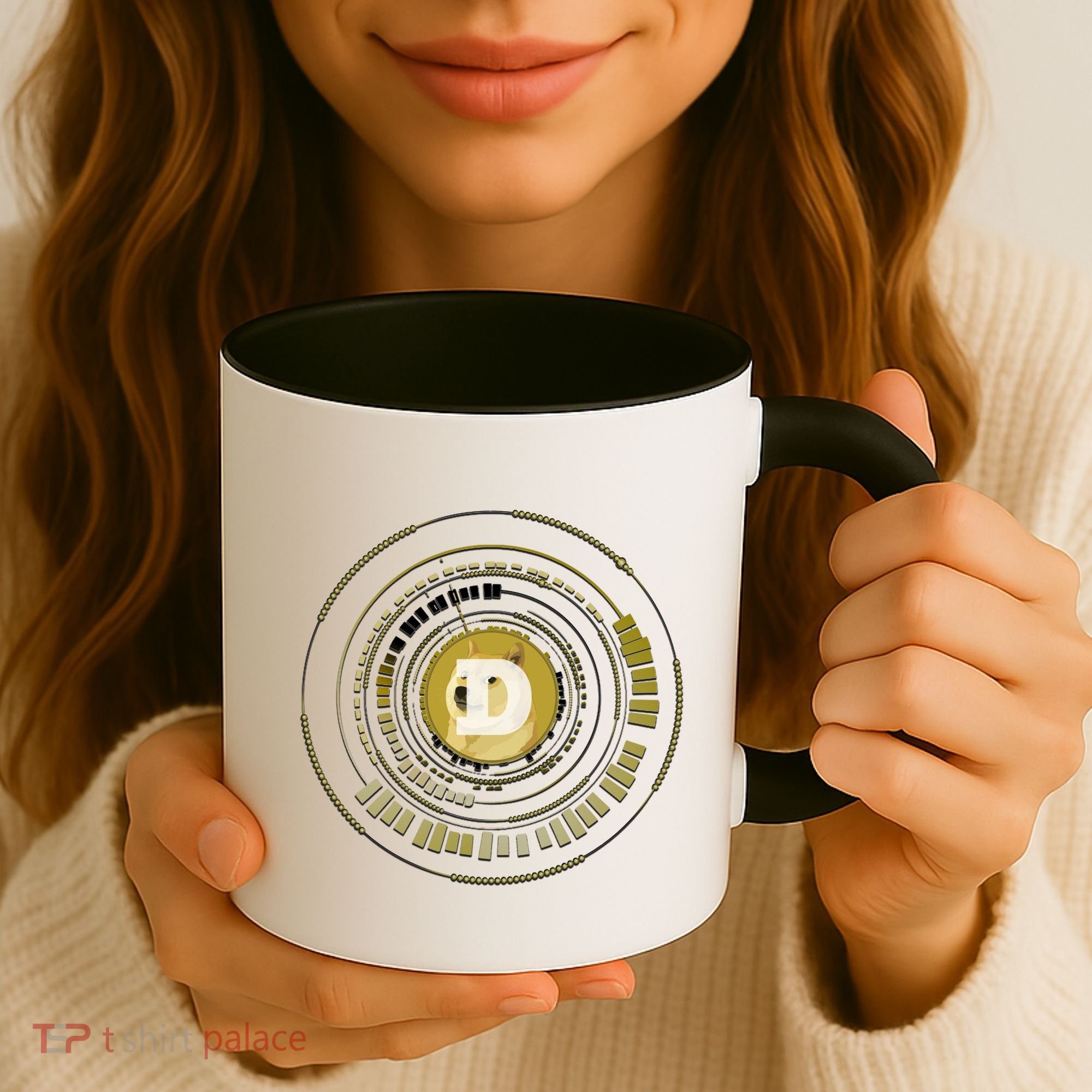 Dogecoin Cryptocurrency Crypto Gold Logo Coffee Mug
