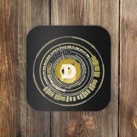 Dogecoin Cryptocurrency Crypto Gold Logo Coaster thumb 0