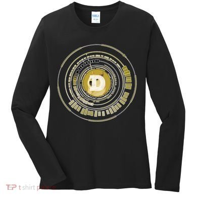 Dogecoin Cryptocurrency Crypto Gold Logo Women's Long Sleeve Shirt