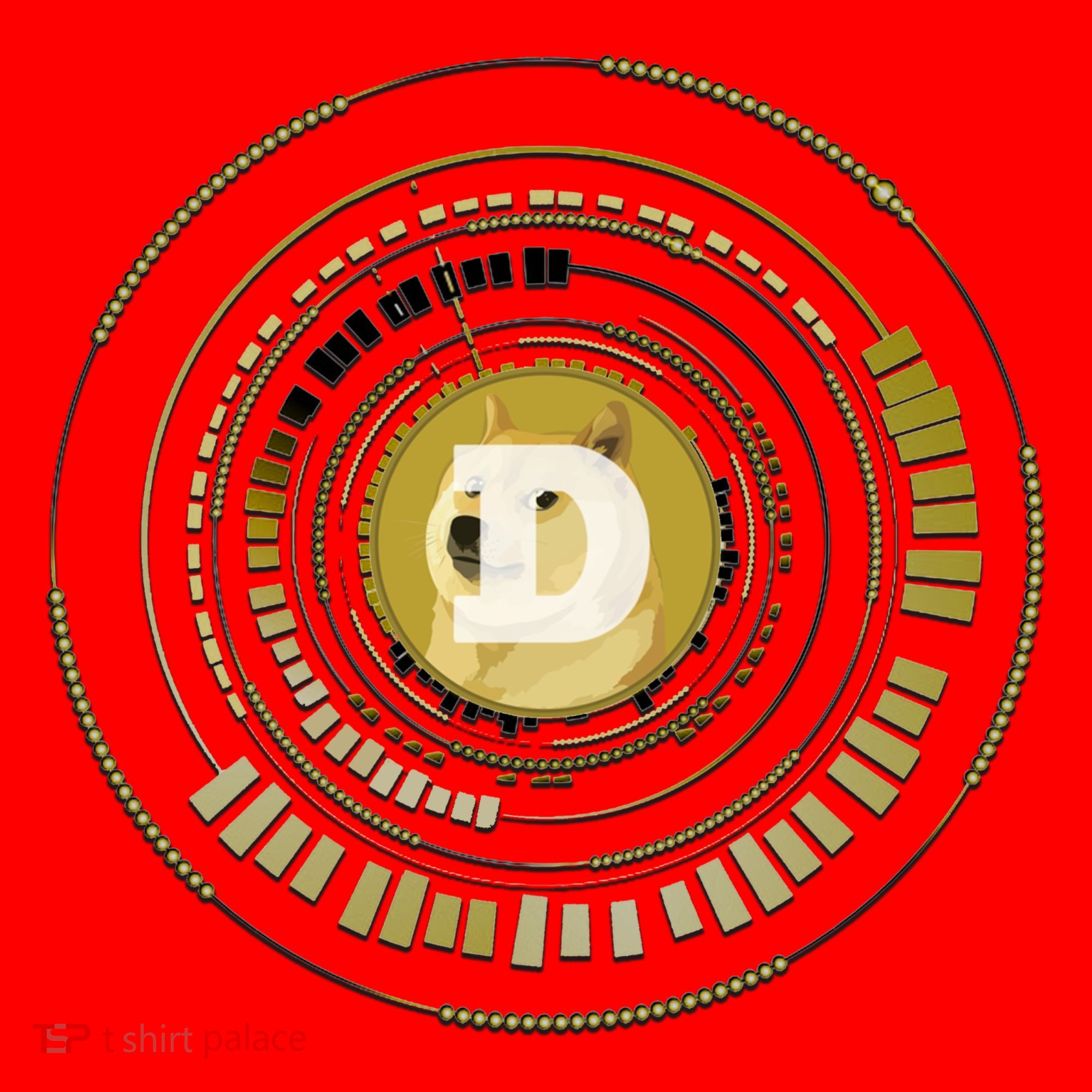 Dogecoin Cryptocurrency Crypto Gold Logo Santa Hat