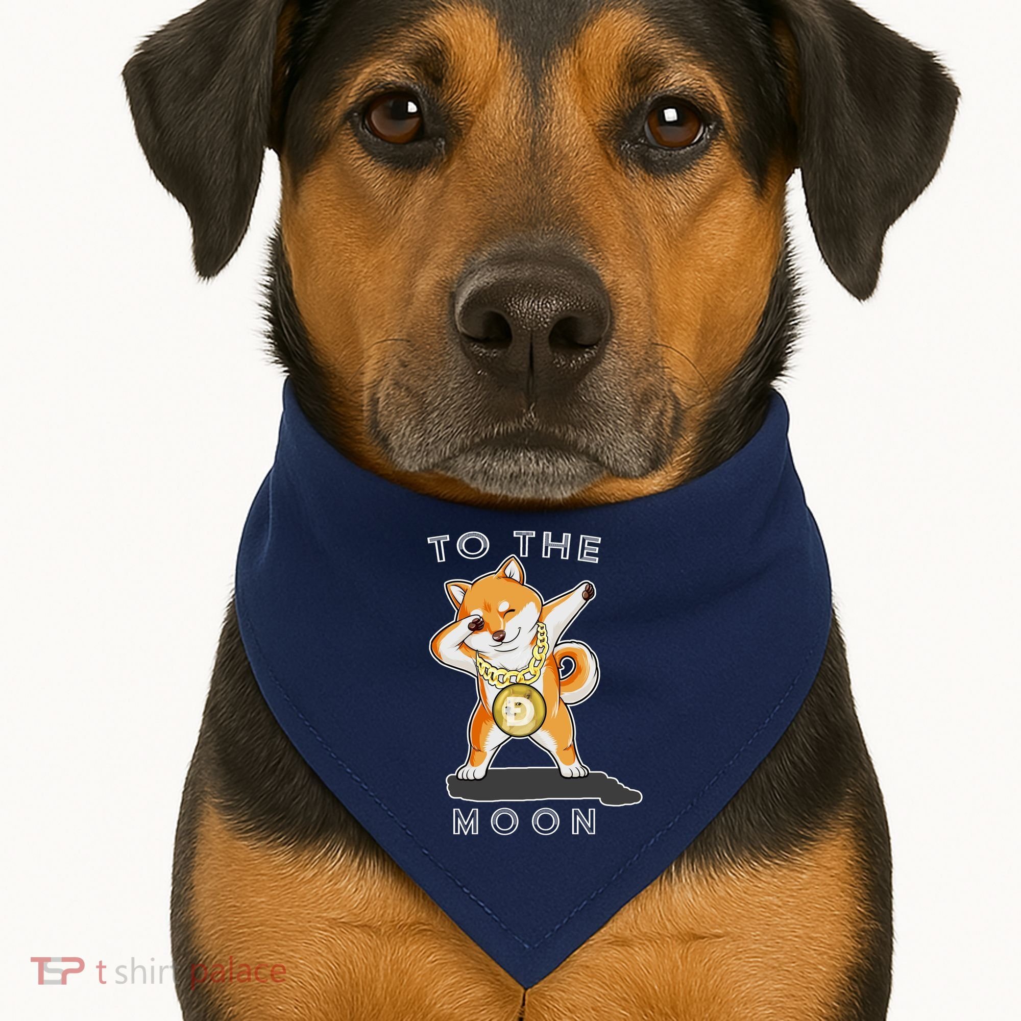 Dogecoin Dab To The Moon USA-Made Doggie Bandana