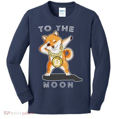 Dogecoin Dab To The Moon Kids Long Sleeve Shirt