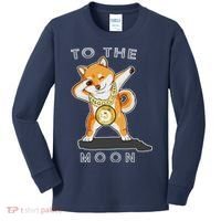 Dogecoin Dab To The Moon Kids Long Sleeve Shirt thumb 0