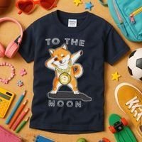 Dogecoin Dab To The Moon Kids T-Shirt thumb 3
