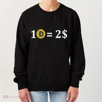 Dogecoin Equal 2 Dollars Doge Crypto Currency  Women's Sweatshirt thumb 0
