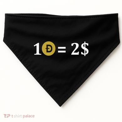 Dogecoin Equal 2 Dollars Doge Crypto Currency  USA-Made Doggie Bandana