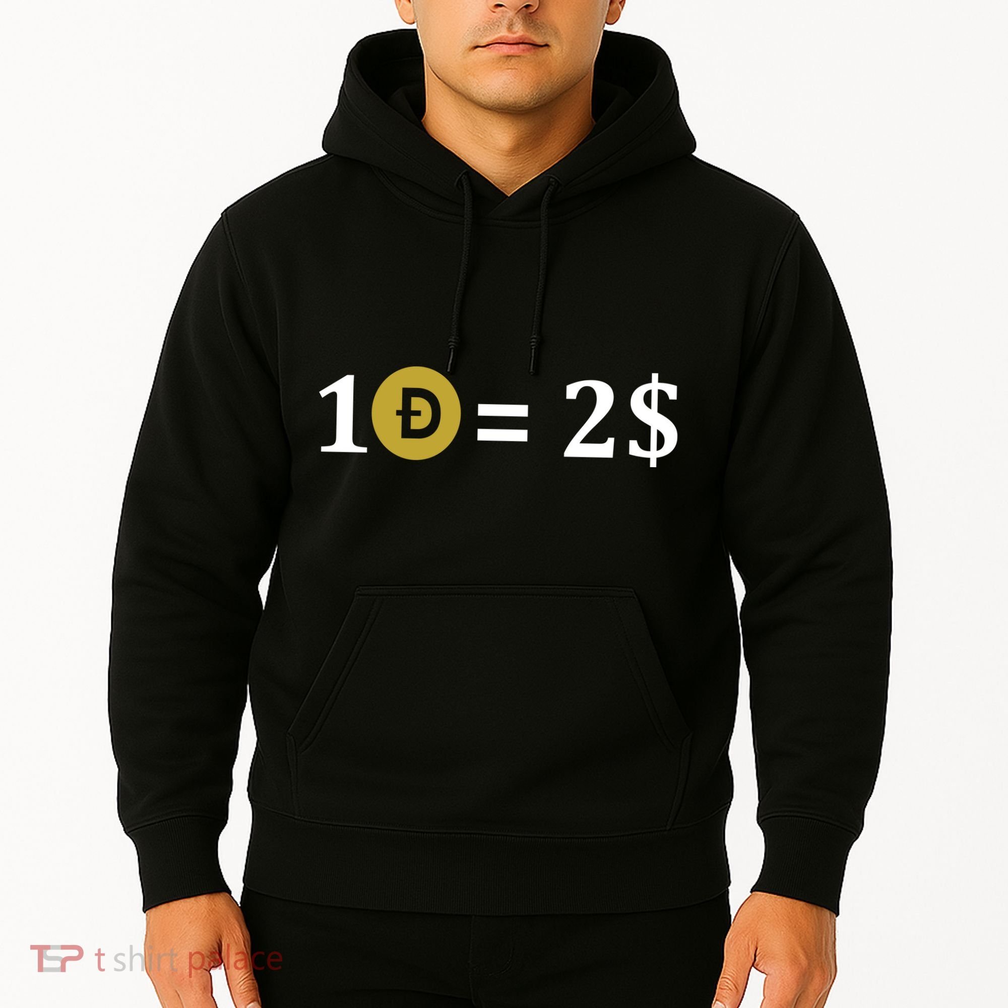 Dogecoin Equal 2 Dollars Doge Crypto Currency  Hoodie