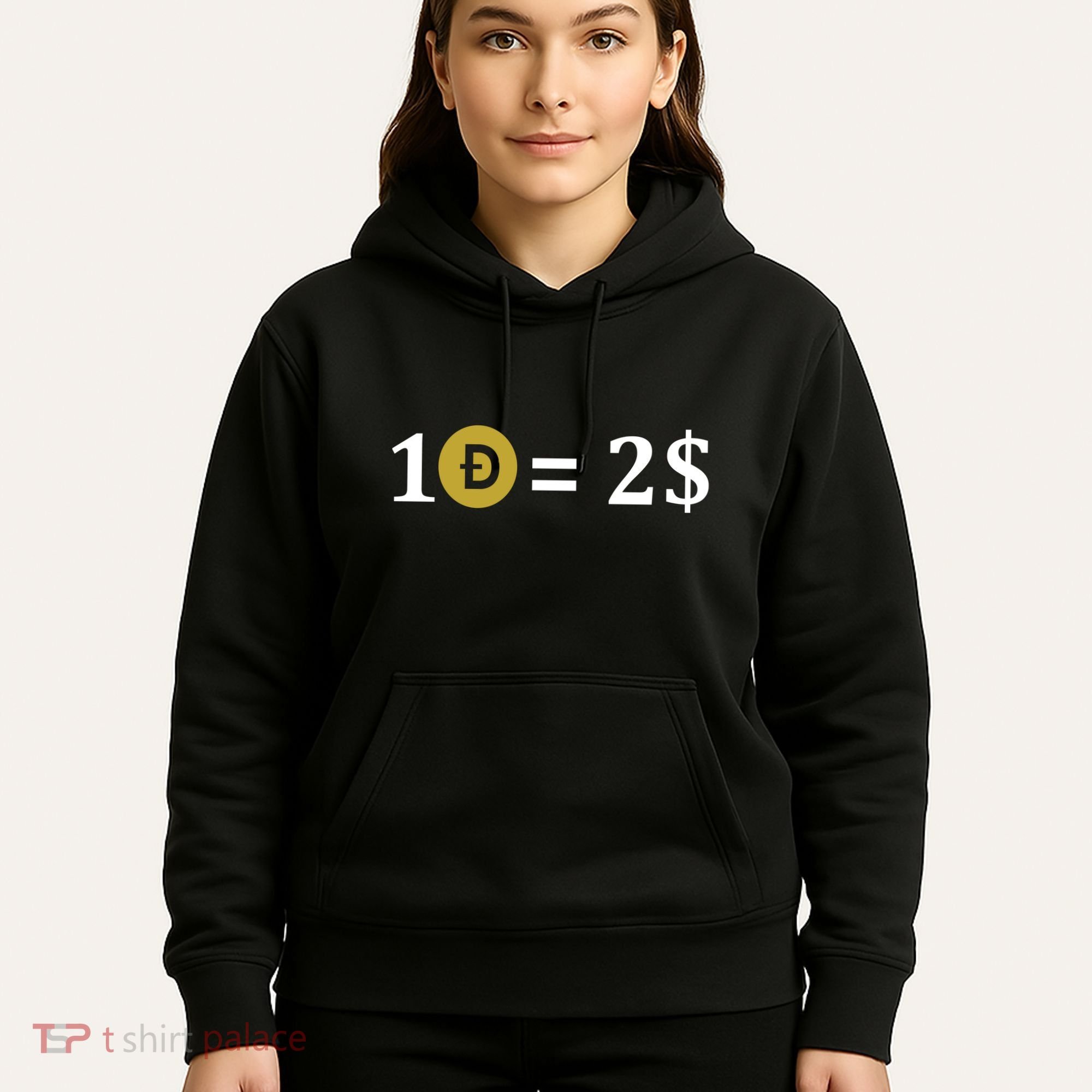 Dogecoin Equal 2 Dollars Doge Crypto Currency  Hoodie