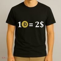 Dogecoin Equal 2 Dollars Doge Crypto Currency  T-Shirt thumb 3