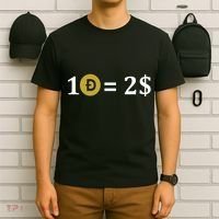Dogecoin Equal 2 Dollars Doge Crypto Currency  T-Shirt thumb 6