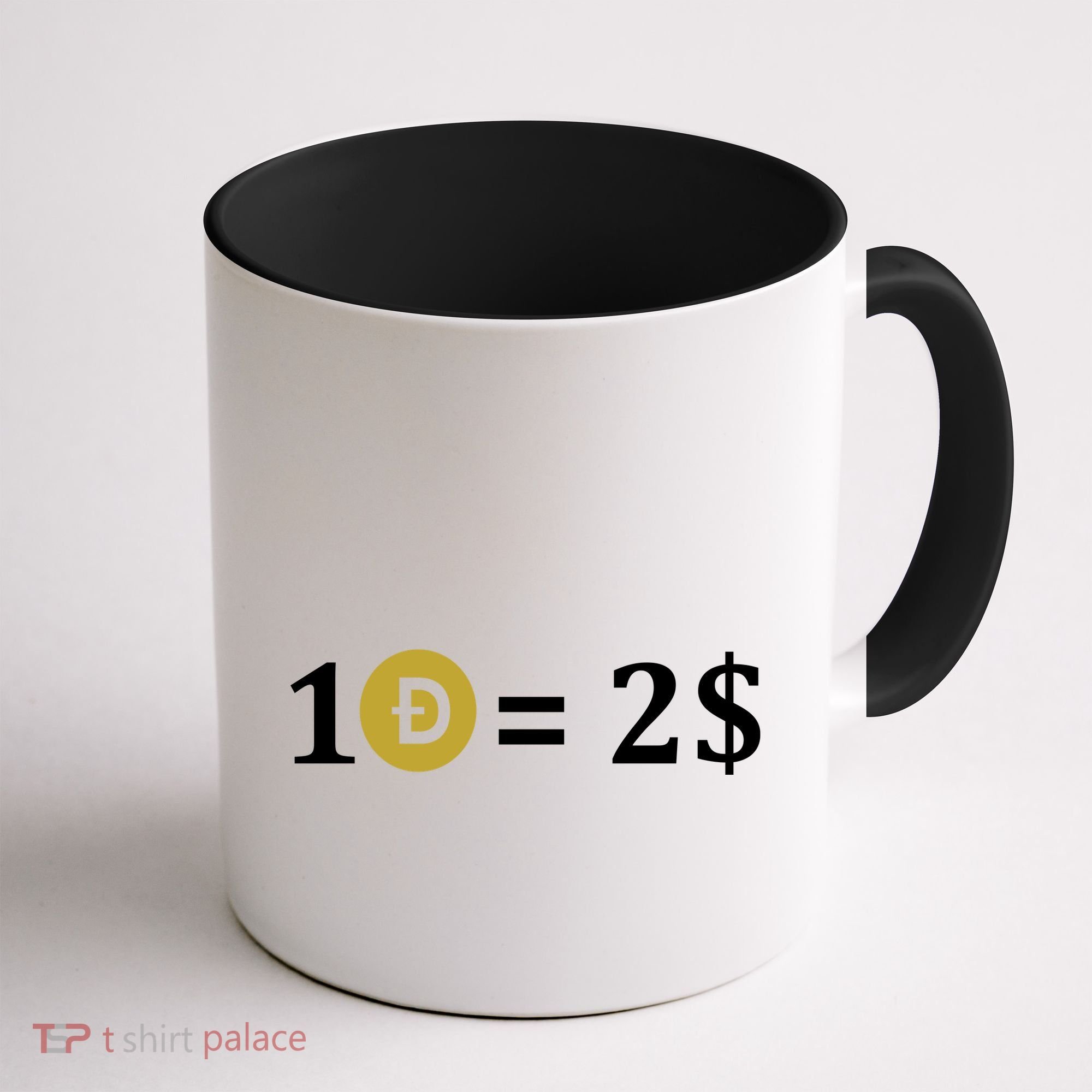 Dogecoin Equal 2 Dollars Doge Crypto Currency  Coffee Mug