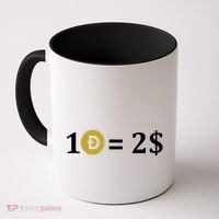 Dogecoin Equal 2 Dollars Doge Crypto Currency  Coffee Mug thumb 0