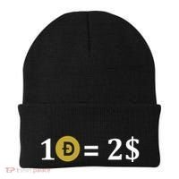 Dogecoin Equal 2 Dollars Doge Crypto Currency  Beanie thumb 0