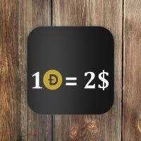 Dogecoin Equal 2 Dollars Doge Crypto Currency  Coaster thumb 0