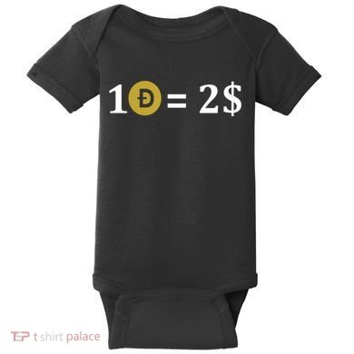 Dogecoin Equal 2 Dollars Doge Crypto Currency  Baby Bodysuit