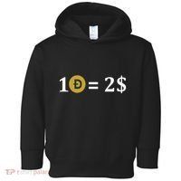 Dogecoin Equal 2 Dollars Doge Crypto Currency  Toddler Hoodie thumb 0