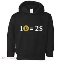 Dogecoin Equal 2 Dollars Doge Crypto Currency  Toddler Hoodie thumb 0
