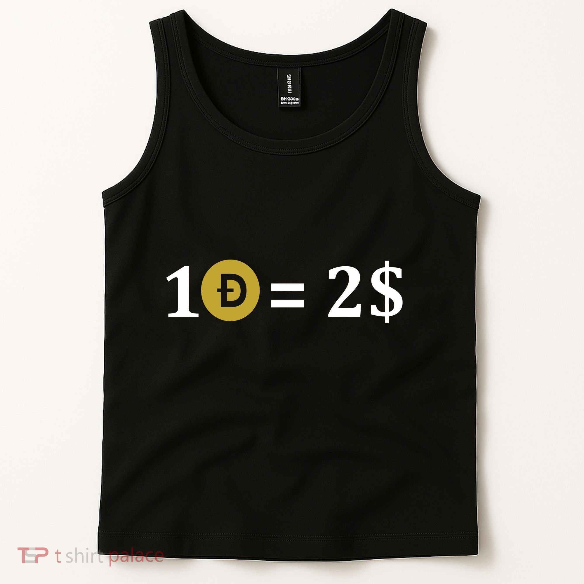 Dogecoin Equal 2 Dollars Doge Crypto Currency  Tank Top