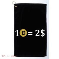 Dogecoin Equal 2 Dollars Doge Crypto Currency  Golf Towel thumb 0