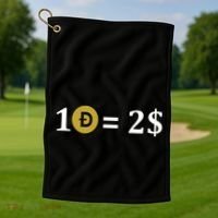 Dogecoin Equal 2 Dollars Doge Crypto Currency  Golf Towel thumb 1