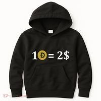 Dogecoin Equal 2 Dollars Doge Crypto Currency  Kids Hoodie thumb 0