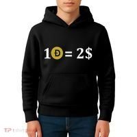 Dogecoin Equal 2 Dollars Doge Crypto Currency  Kids Hoodie thumb 4