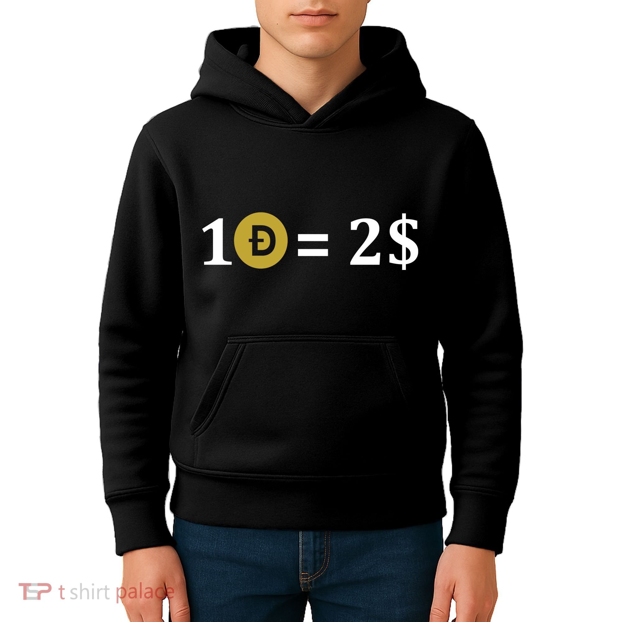 Dogecoin Equal 2 Dollars Doge Crypto Currency  Kids Hoodie