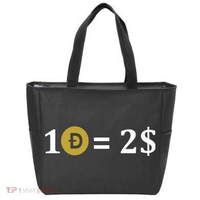 Dogecoin Equal 2 Dollars Doge Crypto Currency  Tote Bag