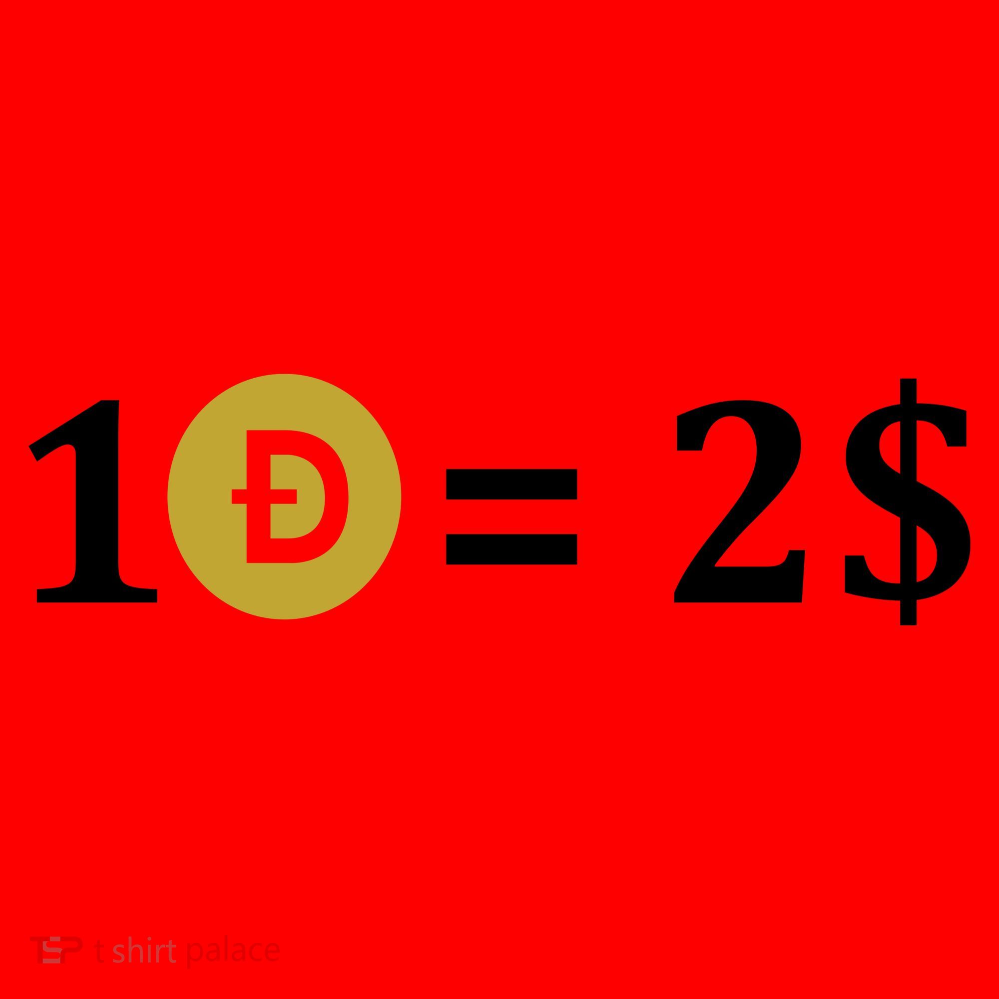 Dogecoin Equal 2 Dollars Doge Crypto Currency  Santa Hat