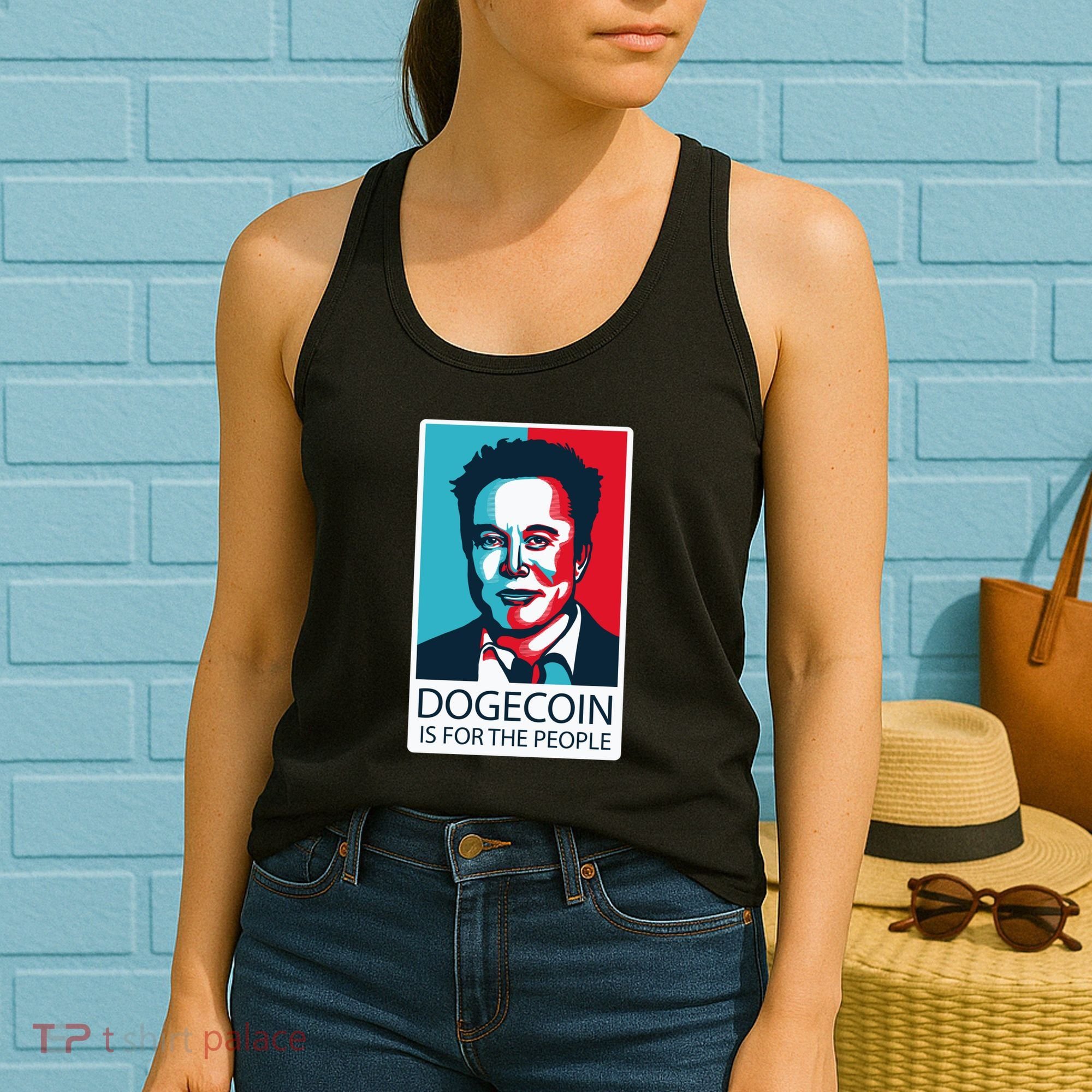 Dogecoin Is For The People Elon Musk Women's Tank Top