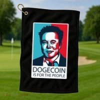 Dogecoin Is For The People Elon Musk Golf Towel thumb 1