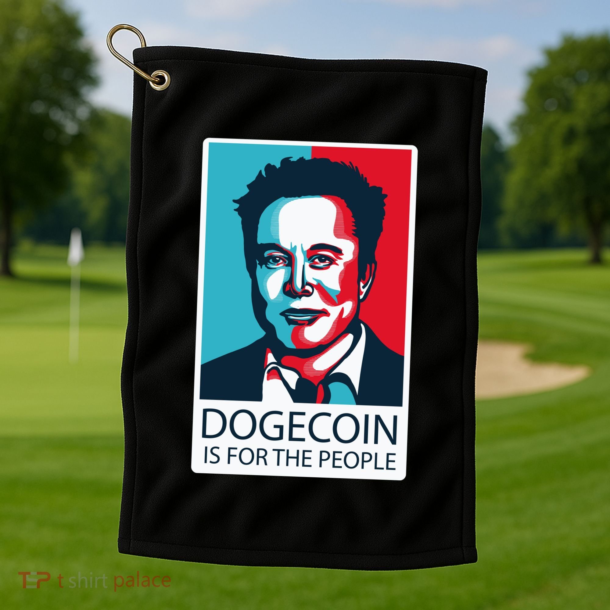 Dogecoin Is For The People Elon Musk Golf Towel