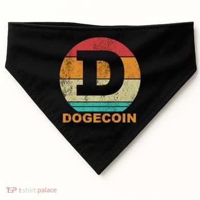 Dogecoin Meme Retro Vintage Style USA-Made Doggie Bandana