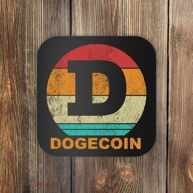 Dogecoin Meme Retro Vintage Style Coaster