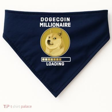 Dogecoin Millionaire Loading Funny Doge Crypto USA-Made Doggie Bandana