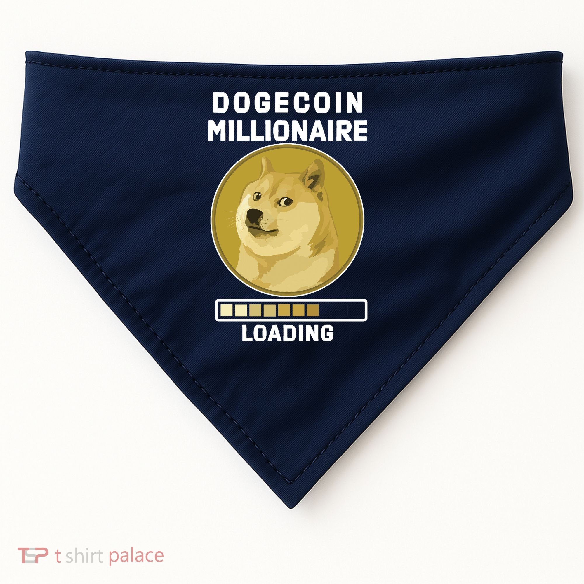 Dogecoin Millionaire Loading Funny Doge Crypto USA-Made Doggie Bandana