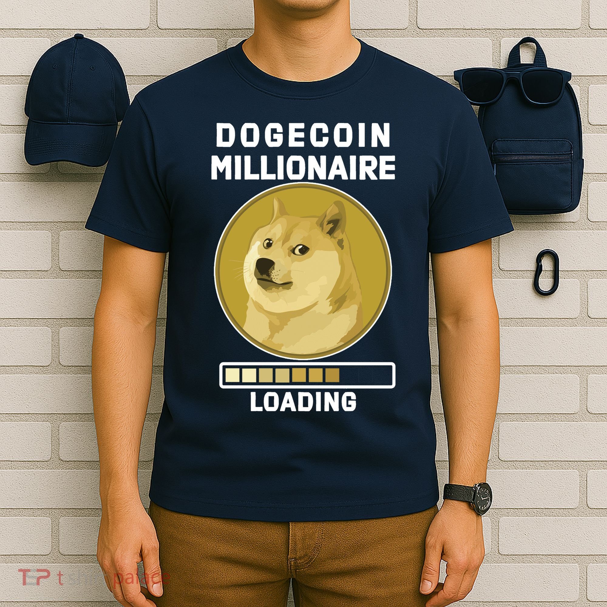 Dogecoin Millionaire Loading Funny Doge Crypto T-Shirt