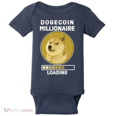 Dogecoin Millionaire Loading Funny Doge Crypto Baby Bodysuit