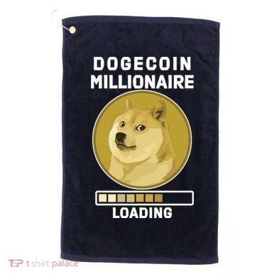 Dogecoin Millionaire Loading Funny Doge Crypto Golf Towel