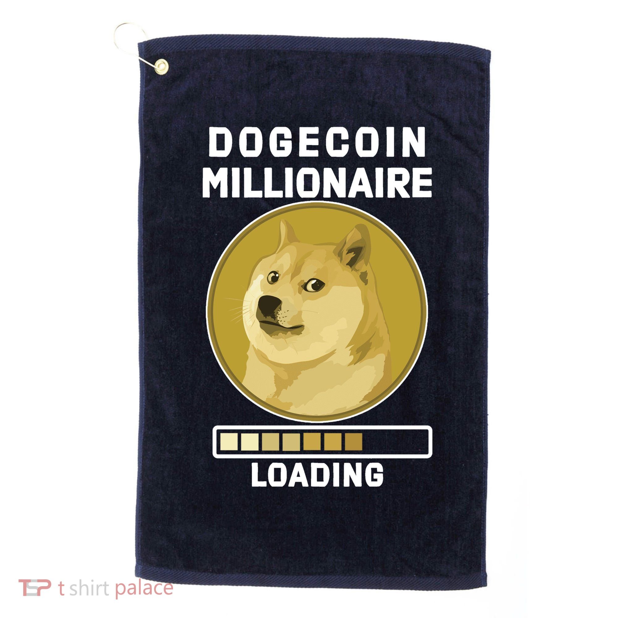 Dogecoin Millionaire Loading Funny Doge Crypto Golf Towel