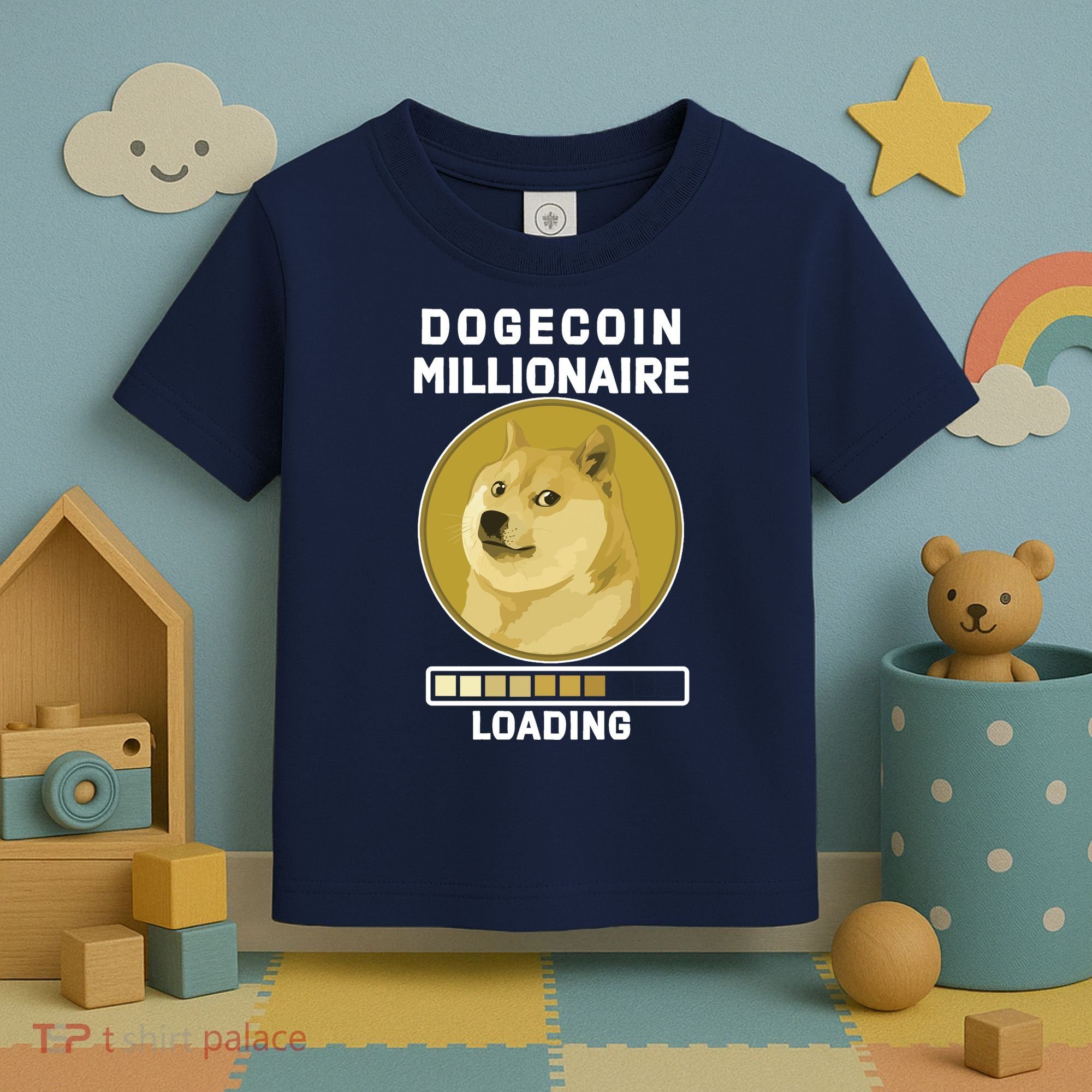 Dogecoin Millionaire Loading Funny Doge Crypto Toddler T-Shirt