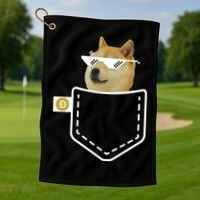 Dogecoin Pocket Doge Coin Golf Towel thumb 1